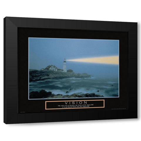 Vision - Lighthouse Black Modern Wood Framed Art Print with Double Matting by Frontline
