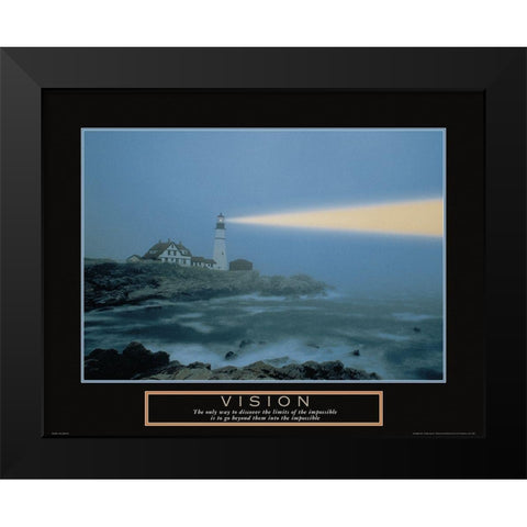 Vision - Lighthouse Black Modern Wood Framed Art Print by Frontline