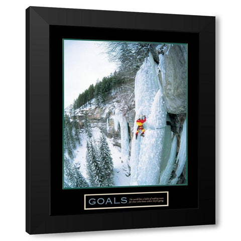 Ice Climber - Goals Black Modern Wood Framed Art Print with Double Matting by Unknown
