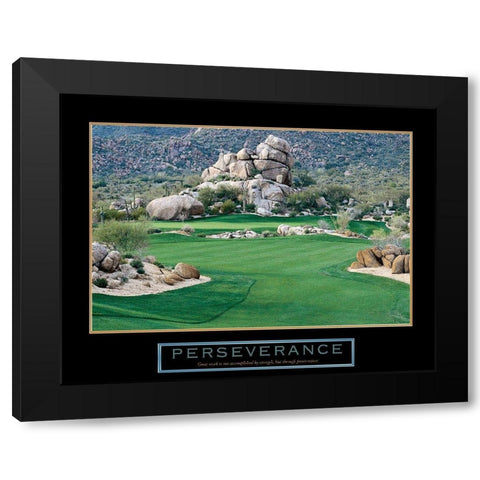 Golf - Perseverance Black Modern Wood Framed Art Print with Double Matting by Unknown