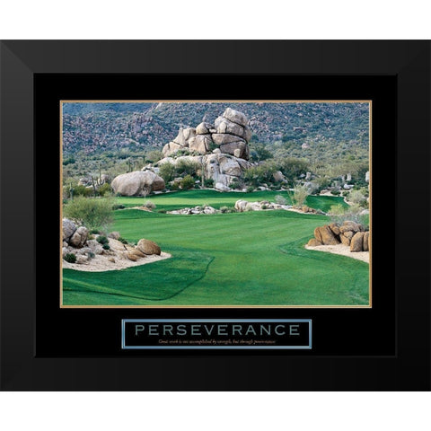 Golf - Perseverance Black Modern Wood Framed Art Print by Unknown