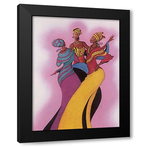 Three Sisters Black Modern Wood Framed Art Print with Double Matting by Unknown