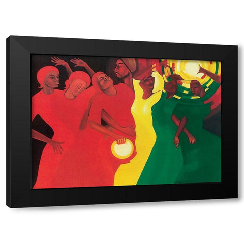 Thythm Black Modern Wood Framed Art Print with Double Matting by Unknown