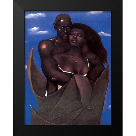 Embrace Black Modern Wood Framed Art Print by Unknown