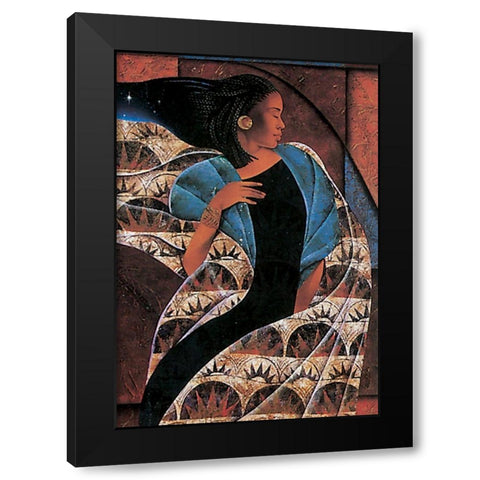 Family Woman Black Modern Wood Framed Art Print by Unknown