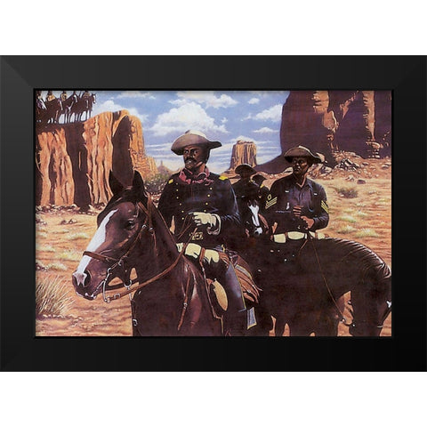 Buffalo Soldiers Black Modern Wood Framed Art Print by Unknown