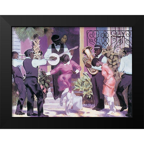 Dancin in the Street Black Modern Wood Framed Art Print by Unknown