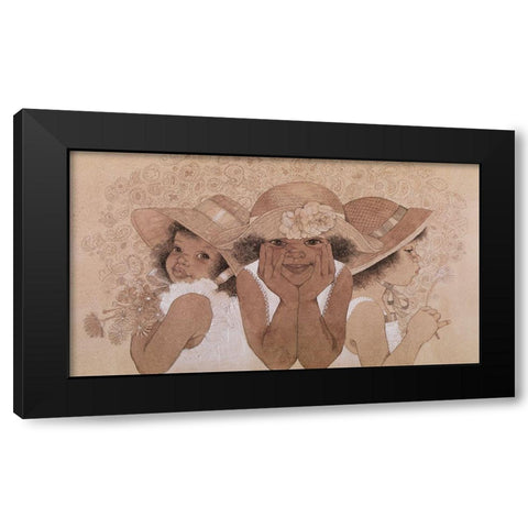 Three Sisters Black Modern Wood Framed Art Print with Double Matting by Unknown