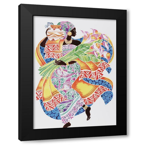 Colorful Carry II Black Modern Wood Framed Art Print by Unknown