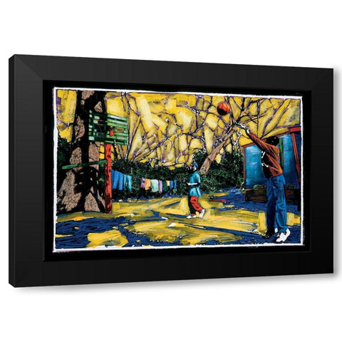 Hoops Black Modern Wood Framed Art Print by Unknown