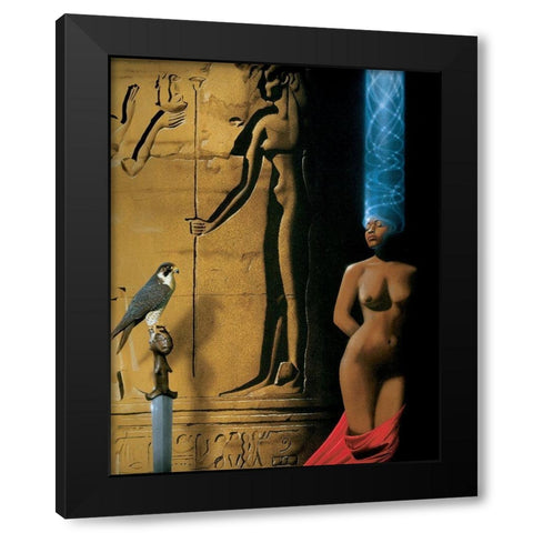 Cleopatra Black Modern Wood Framed Art Print with Double Matting by Unknown