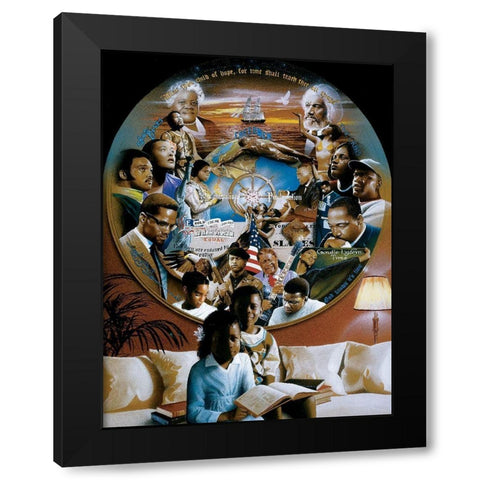 Black History Lesson Black Modern Wood Framed Art Print with Double Matting by Unknown