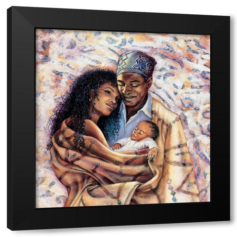 Threesome Black Modern Wood Framed Art Print by Unknown