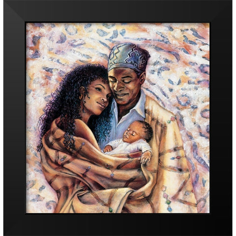 Threesome Black Modern Wood Framed Art Print by Unknown