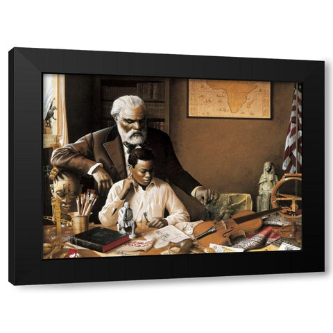 Teacher Black Modern Wood Framed Art Print with Double Matting by Unknown