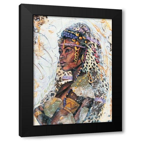 Princess Black Modern Wood Framed Art Print by Unknown