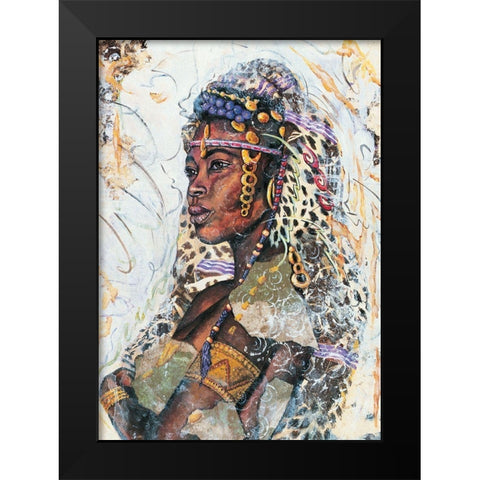 Princess Black Modern Wood Framed Art Print by Unknown