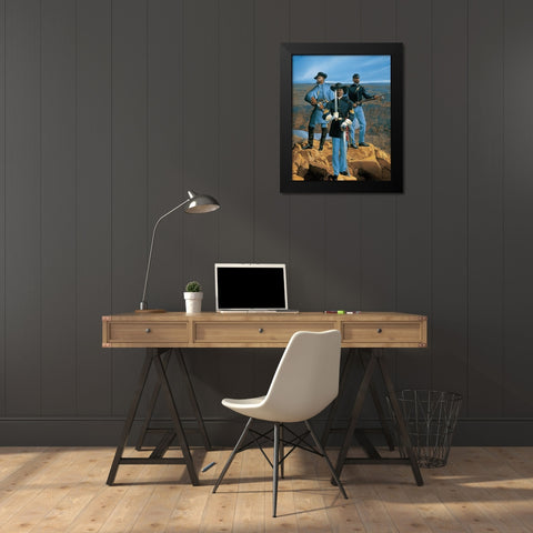 Buffalo Soldiers Black Modern Wood Framed Art Print by Unknown