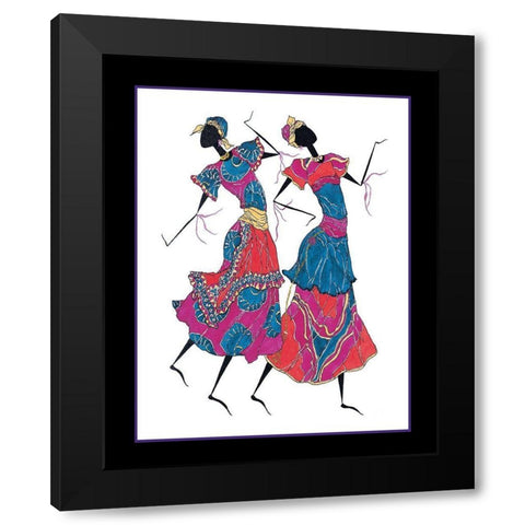 Dancin Duo Black Modern Wood Framed Art Print by Unknown