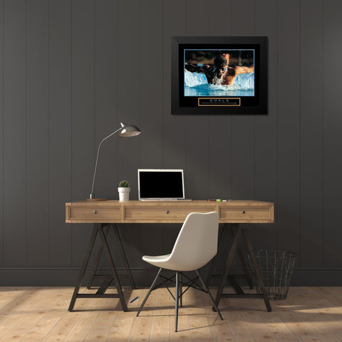 Goals - Swimmer Black Modern Wood Framed Art Print by Unknown