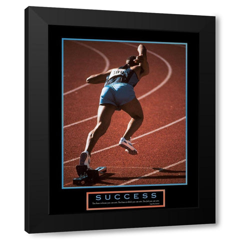 Success - Track Black Modern Wood Framed Art Print with Double Matting by Unknown
