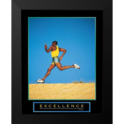 Excellence - Runner Black Modern Wood Framed Art Print by Unknown