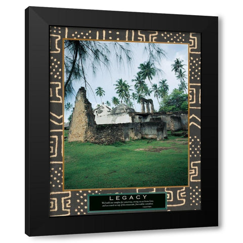 Legacy - Ancient Ruins Black Modern Wood Framed Art Print by Unknown