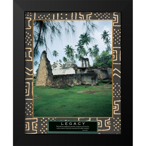 Legacy - Ancient Ruins Black Modern Wood Framed Art Print by Unknown