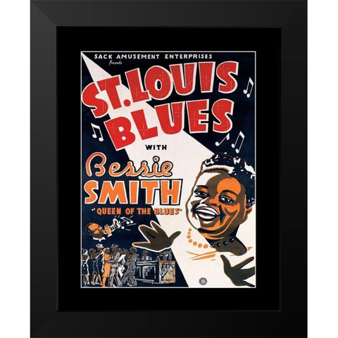 St Louis Blues Black Modern Wood Framed Art Print by Unknown