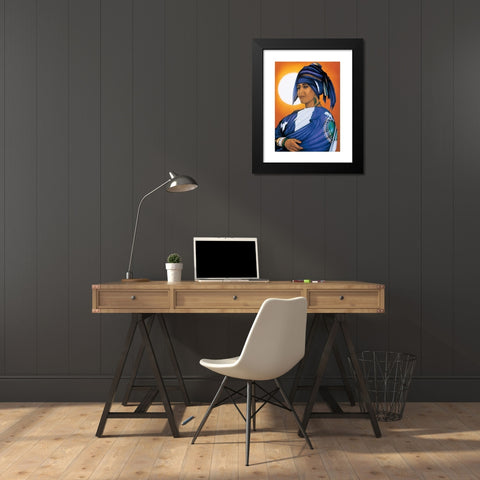 African Queen Black Modern Wood Framed Art Print by Unknown