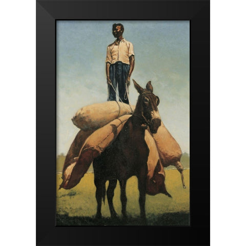 Whoa Mule Black Modern Wood Framed Art Print by Unknown