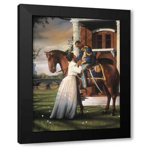 Saying Goodbye Black Modern Wood Framed Art Print with Double Matting by Unknown