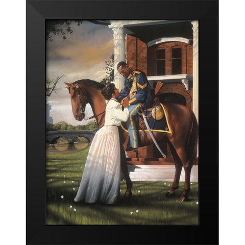 Saying Goodbye Black Modern Wood Framed Art Print by Unknown