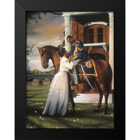 Saying Goodbye Black Modern Wood Framed Art Print by Unknown