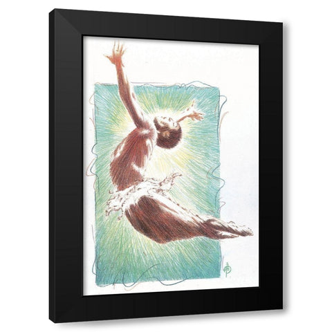 Dancer Black Modern Wood Framed Art Print by Unknown