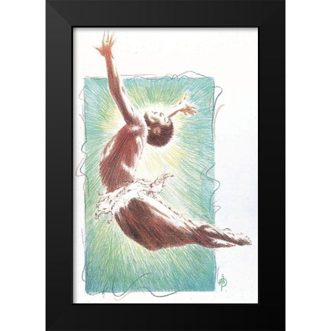Dancer Black Modern Wood Framed Art Print by Unknown