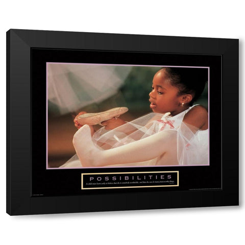 Possibilities - Ballerina Black Modern Wood Framed Art Print by Unknown