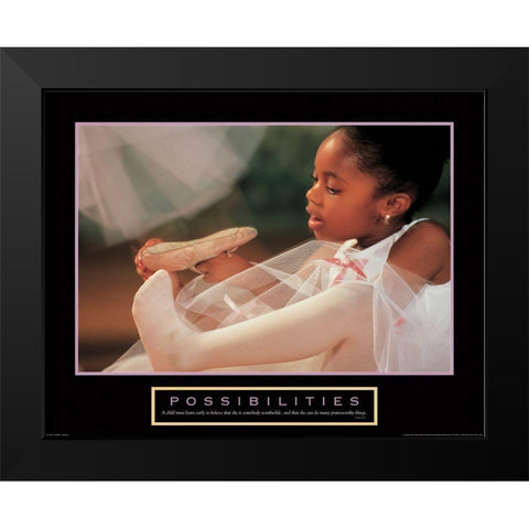 Possibilities - Ballerina Black Modern Wood Framed Art Print by Unknown