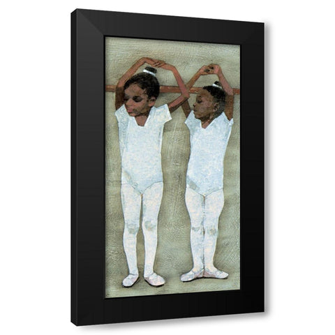Ballerinas Black Modern Wood Framed Art Print with Double Matting by Unknown