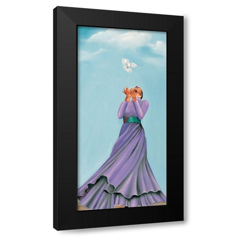 Let it Fly Black Modern Wood Framed Art Print by Unknown