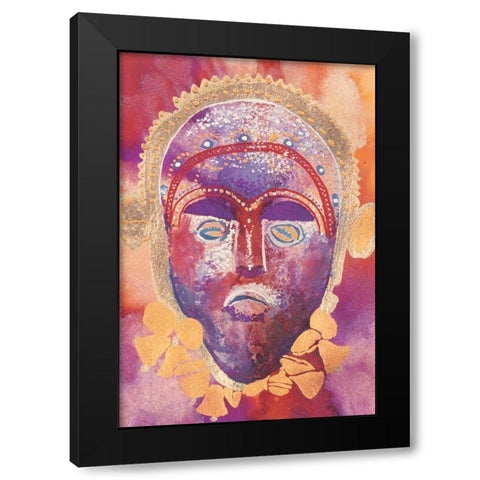 Tribal Masque I Black Modern Wood Framed Art Print with Double Matting by Unknown