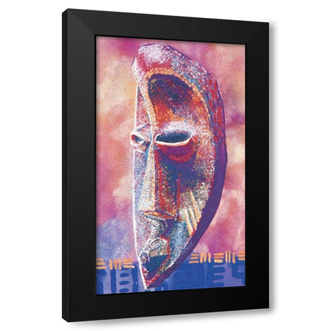 Tribal Masque III Black Modern Wood Framed Art Print with Double Matting by Unknown