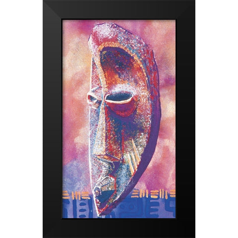 Tribal Masque III Black Modern Wood Framed Art Print by Unknown