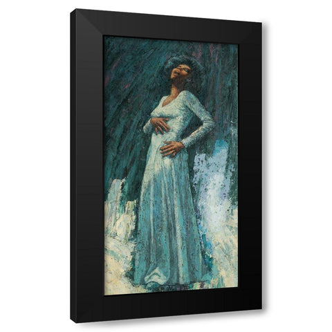 Sing Black Modern Wood Framed Art Print by Unknown