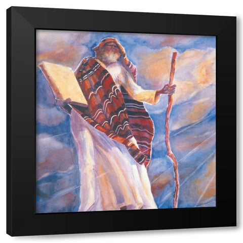 Moses Black Modern Wood Framed Art Print with Double Matting by Unknown