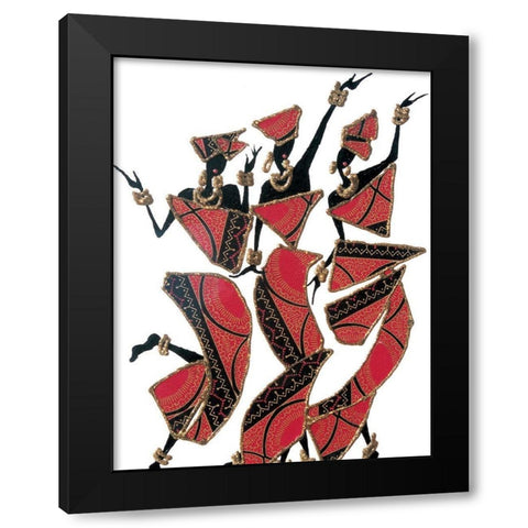 Three Dancers I Black Modern Wood Framed Art Print by Unknown