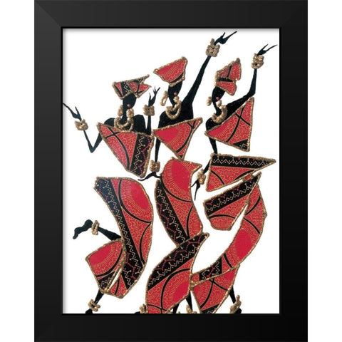 Three Dancers I Black Modern Wood Framed Art Print by Unknown