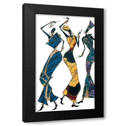 Three Dancers II Black Modern Wood Framed Art Print by Unknown