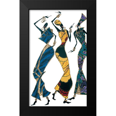 Three Dancers II Black Modern Wood Framed Art Print by Unknown