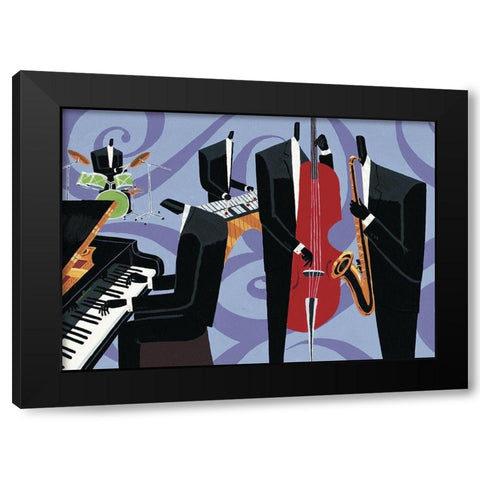 Cool Jazz II Black Modern Wood Framed Art Print by Unknown